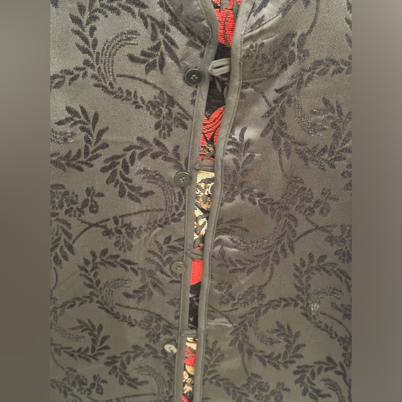 Coldwater Creek Reversible Black & Red Leaf Vest Christmas Size S - Picture 7 of 8